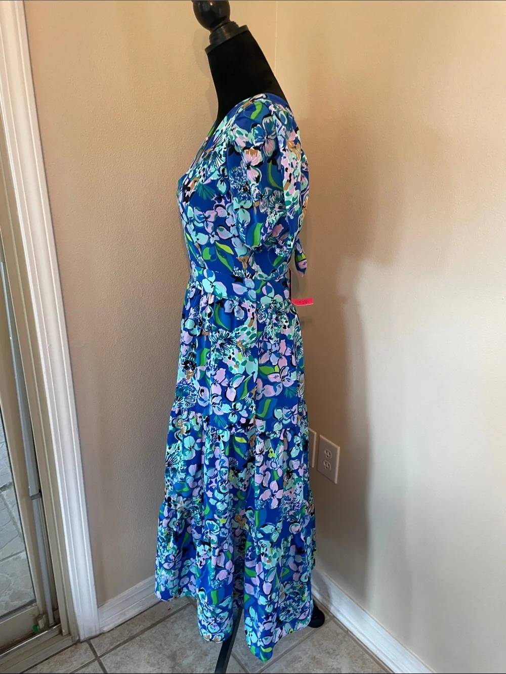 Lilly Pulitzer blue floral Grace midi dress nwt size 8 - Picture 5 of 10